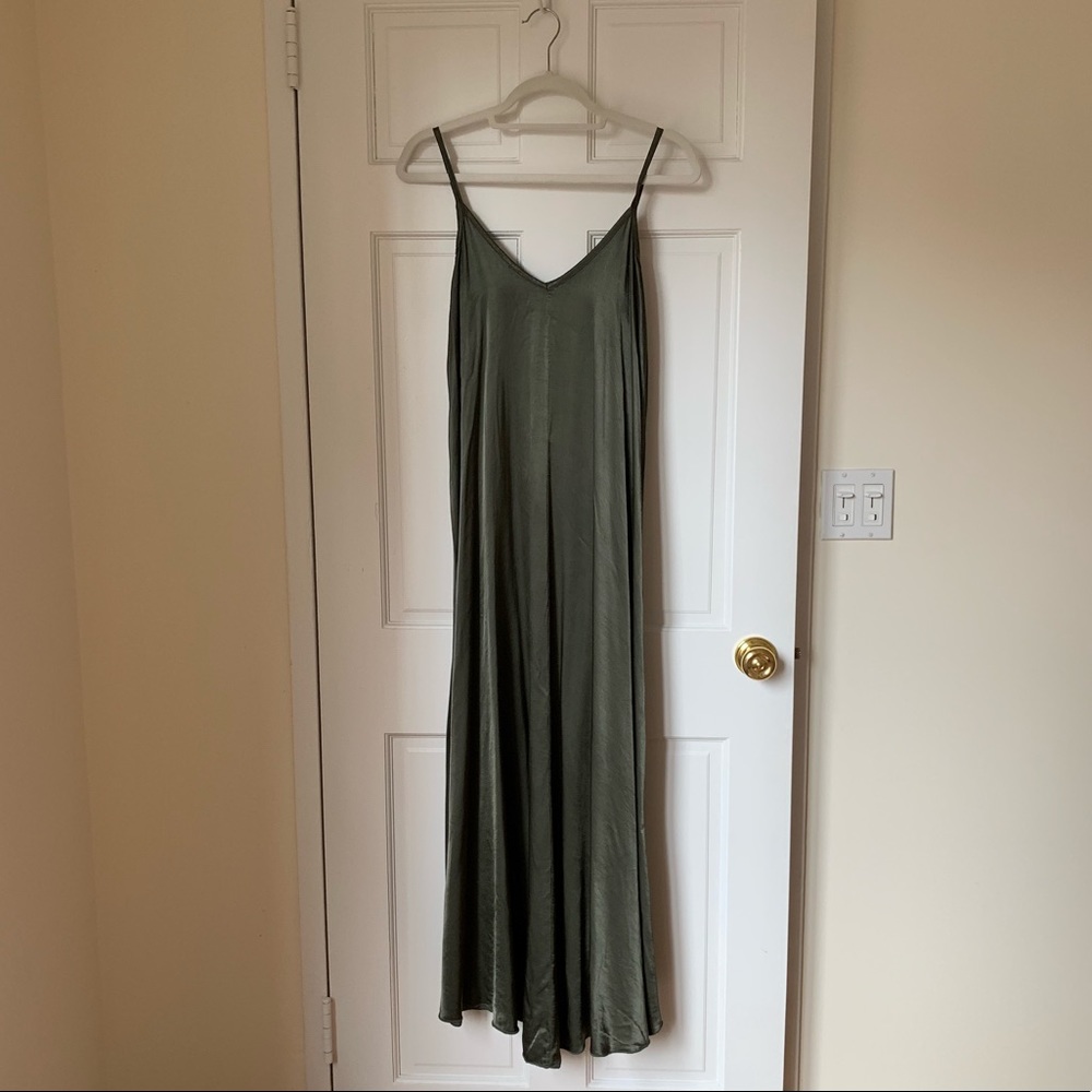 Silky slip long dress